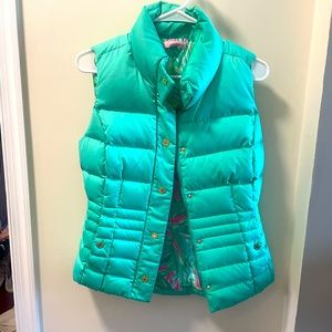 Lilly Pulitzer aqua puffer vest